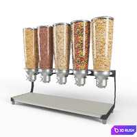 Cereal Dispencer IDM 5 Canisters 3D Model Vray