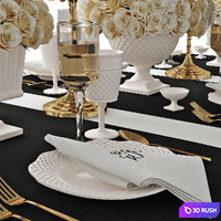 Table setting 07 3D Model Vray