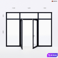 Balcony door Alumil 3D Model Corona