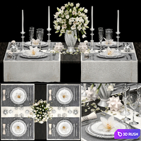 Table Setting 1. ZARA HOME. white bouquet, white serving, 4 persons, decor, lily, tulips, luxury decor, table decoration, cutlery, candles