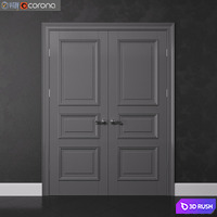 Interroom double door 3D Model Vray, Corona