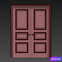 Interroom double door 3D Model Vray, Corona