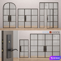 Steel doors Rehme 2 3D Model Vray, Corona