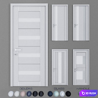 Profil Doors U set 6 3D Model Vray, Corona