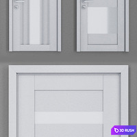 Profil Doors U set 6 3D Model Vray, Corona