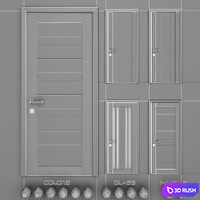 Profil Doors U set 6 3D Model Vray, Corona