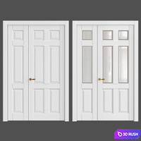Classic interior doors 3D Model Vray, Corona