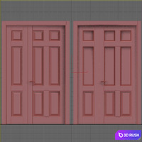 Classic interior doors 3D Model Vray, Corona