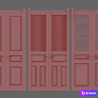 Interior doors 3D Model Vray, Corona