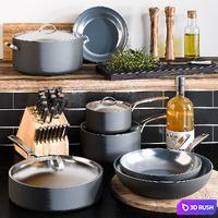 Kitchen Cookware Set 1 3D Model Vray, Corona
