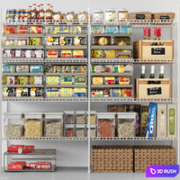 Showcase with conservation. spices and groceries in the supermarket 11 3D Model Vray, Corona