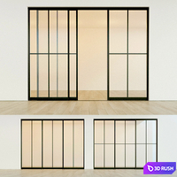 Sliding partition door 16 3D Model Vray, Corona