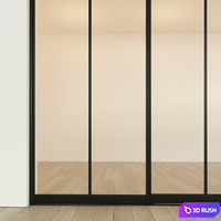 Sliding partition door 16 3D Model Vray, Corona