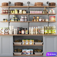 Showcase in a supermarket with spices, sauces and cereals 11 3D Model Corona
