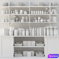 Showcase in a supermarket with spices, sauces and cereals 11 3D Model Corona