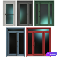Metal fire doors 3D Model Vray, Corona