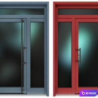 Metal fire doors 3D Model Vray, Corona