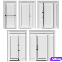Metal fire doors 3D Model Vray, Corona