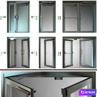 Metal fire doors 3D Model Vray, Corona