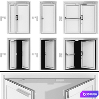 Metal fire doors 3D Model Vray, Corona