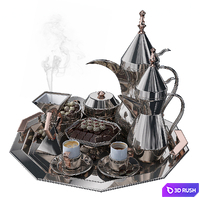 Coffee set 3D Model Vray