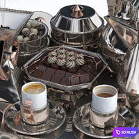 Coffee set 3D Model Vray