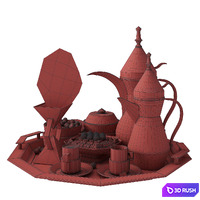 Coffee set 3D Model Vray