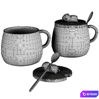 Cup Panda 3D Model Vray