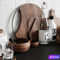 Kitchen decor 2 3D Model Vray, Corona