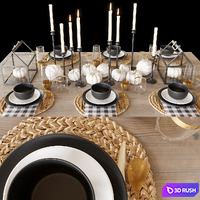 Black tableware 3D Model Corona