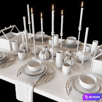 Black tableware 3D Model Corona
