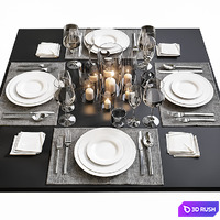Table setting 14 3D Model Vray, Corona