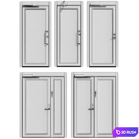 Metal fire doors 3D Model Vray, Corona