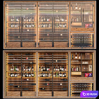 JC Wine Cabinet 5 3D Model Vray