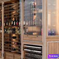 JC Wine Cabinet 5 3D Model Vray