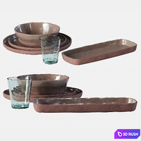 Argila plates set 3D Model Vray, Corona