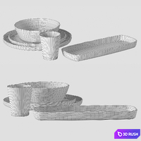 Argila plates set 3D Model Vray, Corona