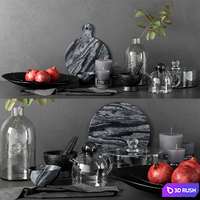 Kitchen decor set 06 3D Model Vray, Corona
