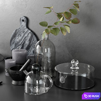 Kitchen decor set 06 3D Model Vray, Corona
