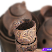 Dishes clay rack n11 / Clay crockery rack 3D Model Vray, Corona