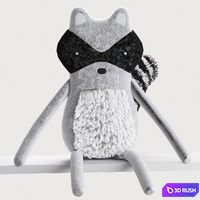 Raccoon plush toy 3D Model Corona