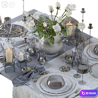 Table setting 42 3D Model Vray, Corona