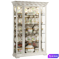 Classical display cabinet with porcelain table service 3D Model Vray