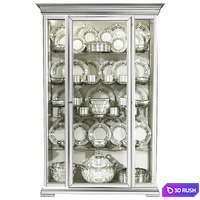 Classical display cabinet with porcelain table service 3D Model Vray