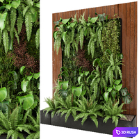 Indoor Wall Plants in rusty Concrete Pot - Set 22 3D Model Vray