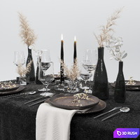 Table Setting 3D Model Corona