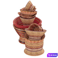 Yemen Saudi Basket Collection of Twelve 3D Model Corona