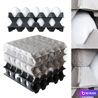 Tray of Eggs Wrapped in Cling Film 3D Model Vray, Corona