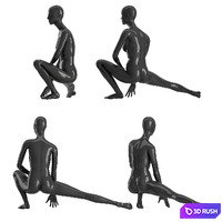 Sport mannequins 3 3D Model Vray