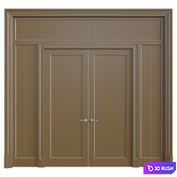 Doors with stained glass 3D Model Corona